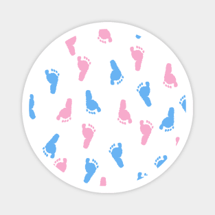 Baby foot prints blue and pink Magnet